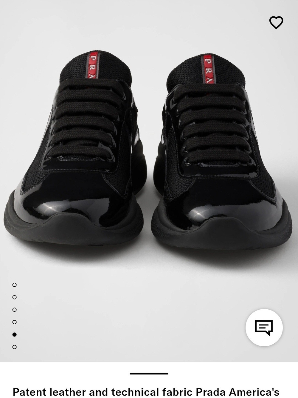 Prada "America's Cup," Men’s Black Patent Leather Runner Sneakers